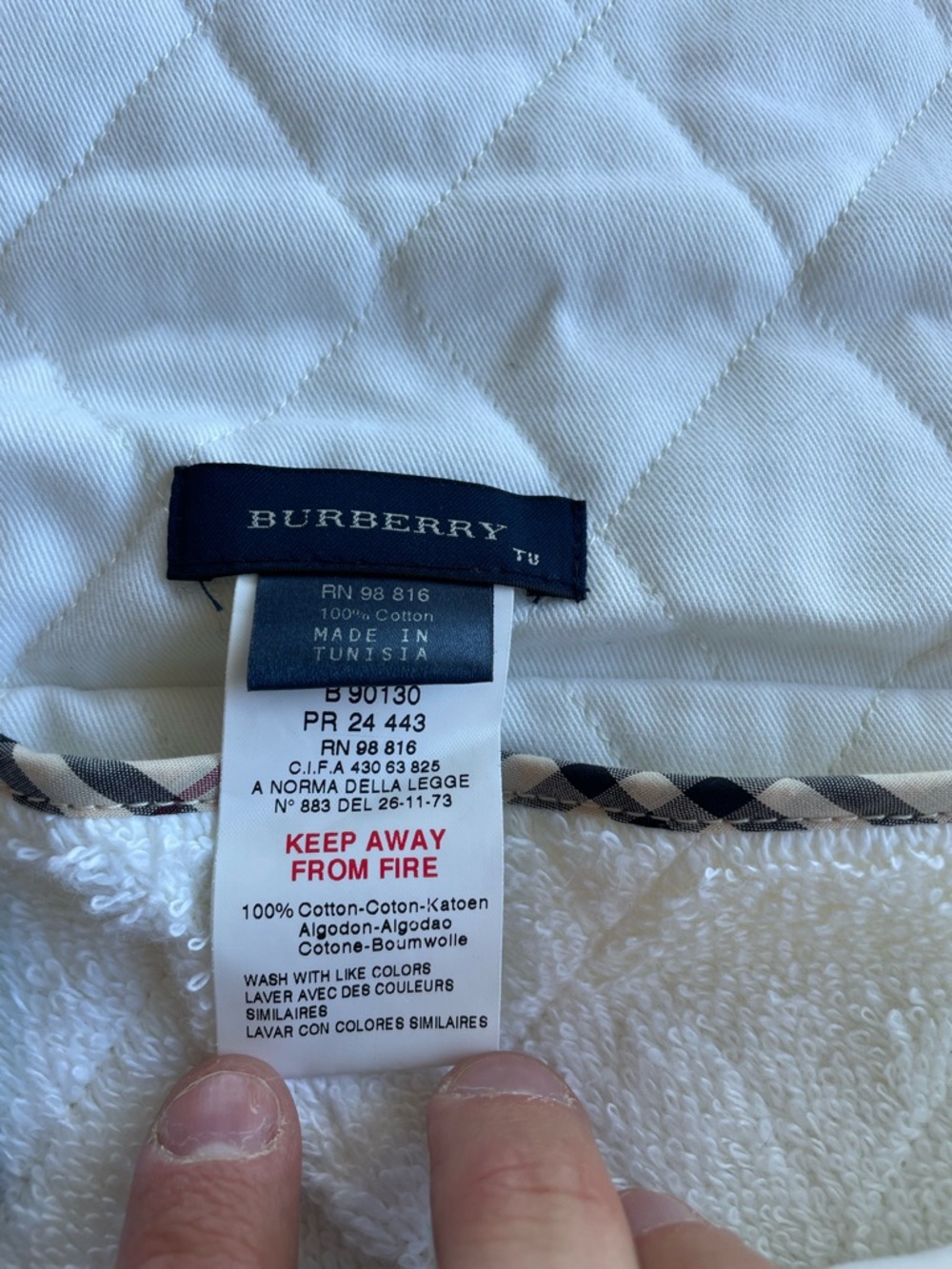 Burberry Light Blue Quilted Diaper/Changing Bag - Picture 5 of 6